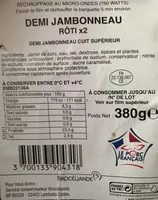 Mängden socker i Demi jambonneau roti