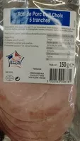 Mängden socker i Rôti de Porc cuit Choix