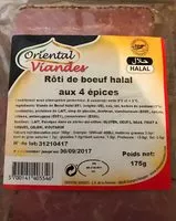 Mängden socker i Rôti de boeuf halal aux 4 epices