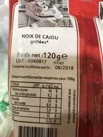 Mängden socker i La Maison des Bistrots noix de cajou grillées sans sel