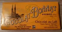 Mängden socker i Chocolat Bonnat chocolat au lait "sans sucre ajouté" cacao 55 %