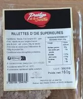 Mängden socker i Rillettes d oie supérieur prestige de la sartje