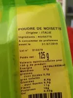 Mängden socker i Poudre de noisette