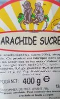 Mängden socker i Arachide sucréé
