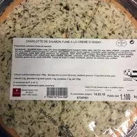 Mängden socker i Charlotte De Saumon Fumé à La Crème D'isigny 1.100 KG
