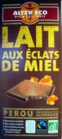 Mängden socker i Chocolat Lait aux éclats de miel Bio Alter Eco