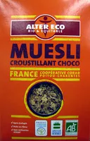 Mängden socker i Muesli croustillant choco bio Alter Eco