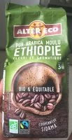 Mängden socker i Café moulu bio et équitable d'Ethiopie pur arabica
