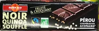 Mängden socker i Chocolat noir au quinoa et riz soufflés