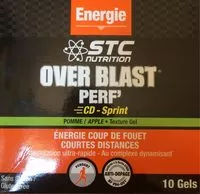 Mängden socker i Overblast Perf' Cd-sprint Pomme - 10 Gels - STC Nutrition