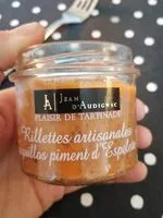 Mängden socker i Rillette artisanale piquillos piment d'espellette