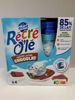 Mängden socker i RÉCRÉ O'LÉ Goûter laitier Gourdes Chocolat 4x85g