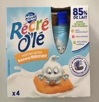 Mängden socker i RÉCRÉ O'LÉ Goûter laitier Gourdes Saveur Biscuit 4x85g