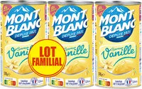 Mängden socker i MONT BLANC Crème dessert Boîte Saveur Vanille 3x570g Lot Familial