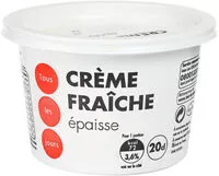 Mängden socker i Crème fraiche épaisse entière