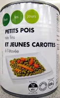 Mängden socker i Petits pois très fins et jeunes carottes à l'étuvée