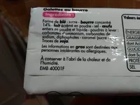 Mängden socker i Galettes fines