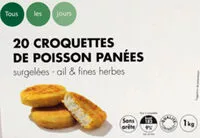 Mängden socker i 20 croquettes de poissons ail et fines herbes surgelées