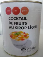 Mängden socker i Cocktail de fruits au sirop léger