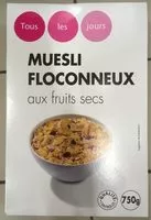 Mängden socker i Muesli floconneux aux fruits secs