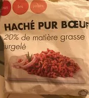 Mängden socker i Haché pur bœuf 20% de matière grasse surgelé