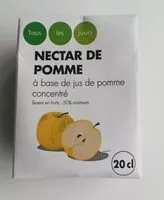 Mängden socker i Nectar de Pomme à base de jus de pomme concentré - Teneur en fruits : 50% minimum