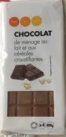 Mängden socker i Chocolat de ménage au lait et aux céréales croustillantes