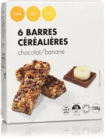 Mängden socker i Barres céréalières aux pépites de chocolat et à la banane