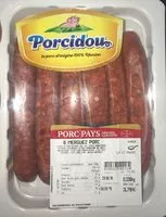 Mängden socker i Merguez porc Porcidou