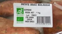 Mängden socker i Patate douce biologique