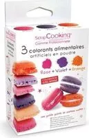 Mängden socker i 3 Colorants alimentaires en poudre