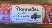 Mängden socker i Nonnettes au miel et à la myrtille