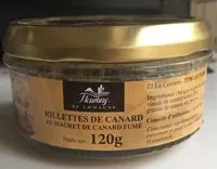 Mängden socker i Rillettes de canard au magret de canard fumé