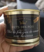 Mängden socker i Bloc de foie gras de canard avec morceaux