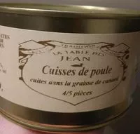 Mängden socker i Cuisses de poule cuites dans la graisse de canard