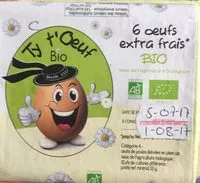 Mängden socker i 6 Oeufs extra frais Bio