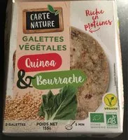 Mängden socker i Galettes vegetales quinoa et bourrache