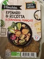 Mängden socker i 6 bouchées épinard & ricotta à l'emmental français