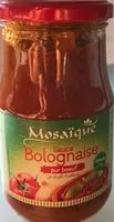 Mängden socker i Sauce bolognaise pure boeuf