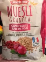 Mängden socker i Muesli Granola Canneberge Baie de Goji