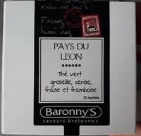 Mängden socker i Pays du Leon thé vert groseille, cerise, fraise et framboise