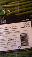 Mängden socker i haricot vert frais éboutés