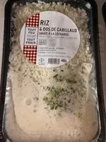Mängden socker i Riz et dos de cabillaud sauce a la léonarde