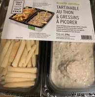 Mängden socker i Tartinable au thon et gressins à picorer