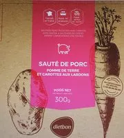 Mängden socker i Sauté de Porc, Pomme de terre et carotte aux lardons