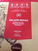 Mängden socker i Salade repas farfalle poulet tomates sechees parmesan