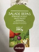 Mängden socker i Salade repas torsades poulet sauce pesto