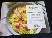 Mängden socker i Crevettes sauce Curry Coco et riz aux légumes