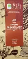 Mängden socker i Muesli Croustillant aux pépites de chocolat, BIO.