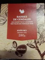 Mängden socker i Barre de céréales aux noisettes et amandes sur talon de chocolat noir